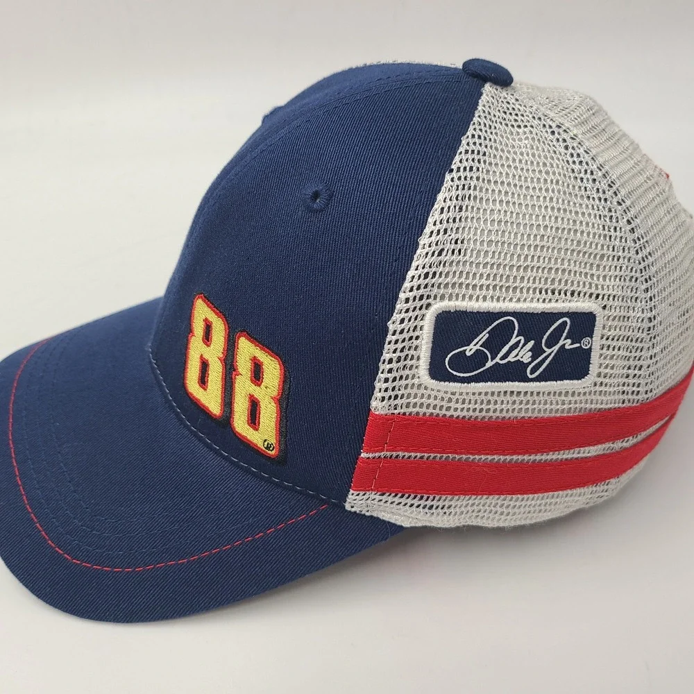 Dale Earnhardt‎ Jr Hat Snapback Trucker Mesh Blue White NASCAR #88 Valvoline Men